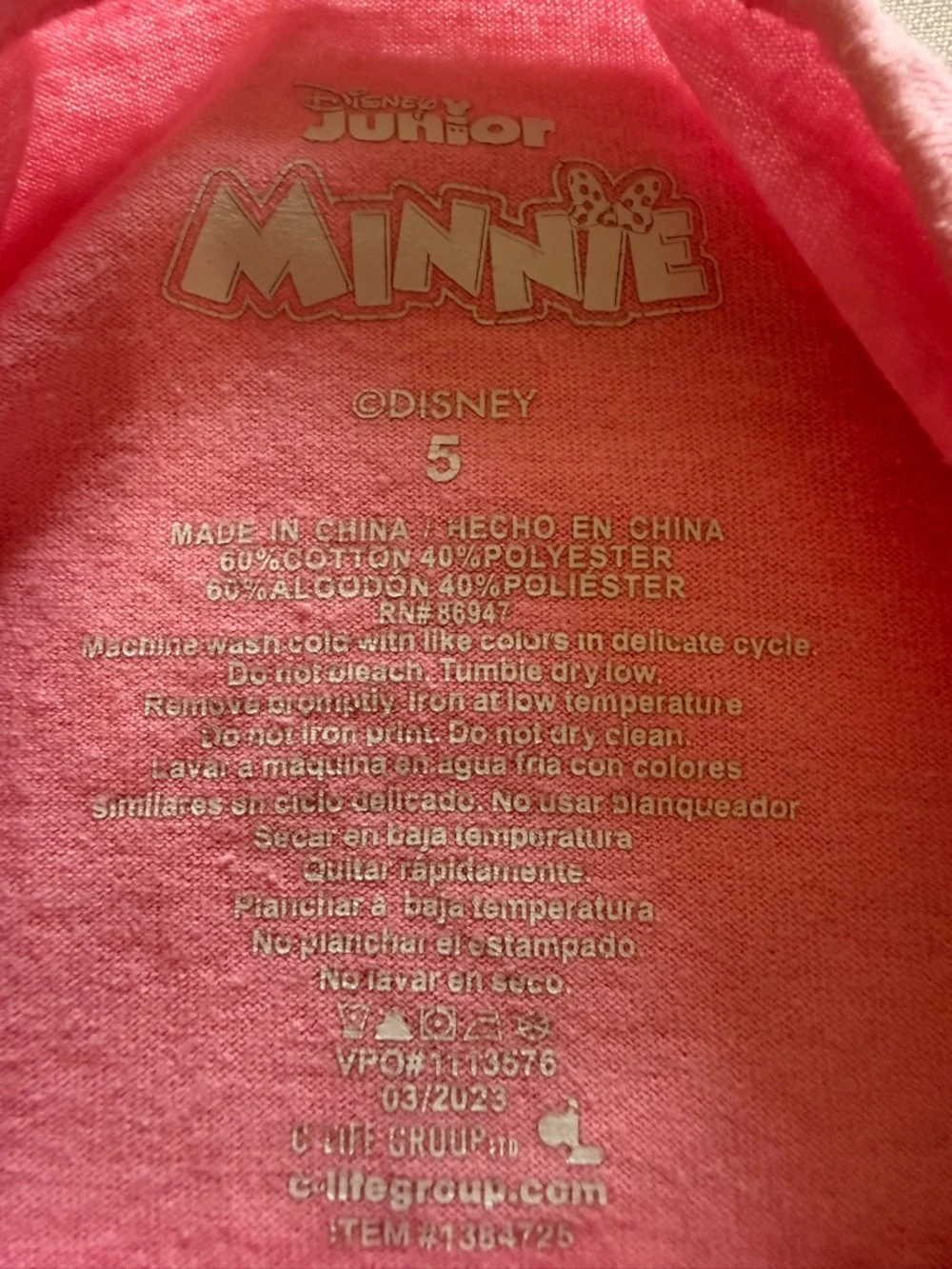 Disney Pink Minnie Mouse Floral Top & Leggings Set - Picture 5 of 6